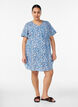 Short cotton dress with floral print, Blue, Model image number 1