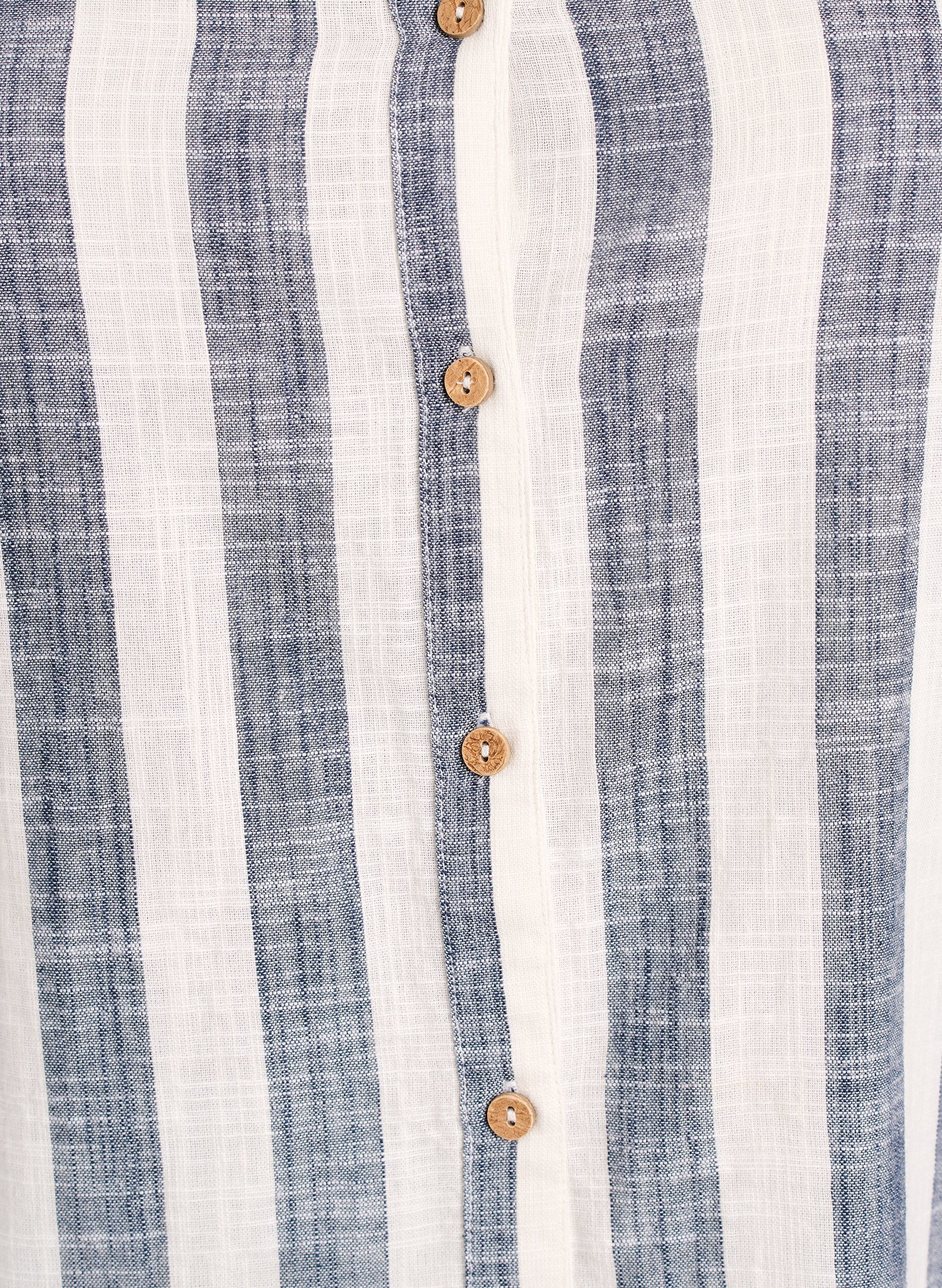 ZizzifashionCotton shirt blouse with V-neck, Blue, Packshot image number 2