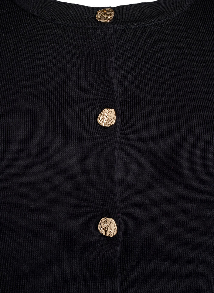Cardigan with decorative gold buttons, Black, Packshot image number 2