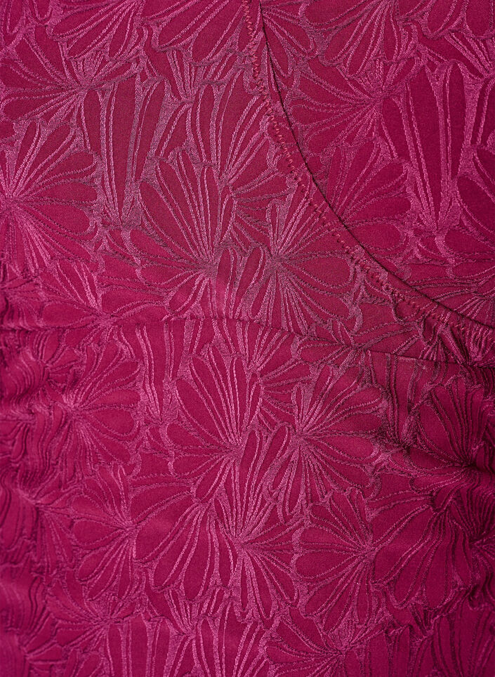 Swimsuit with wrap detail and tone-on-tone floral texture, Red, Packshot image number 2