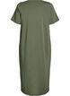 Midi T-shirt dress with a V-neck, Green, Packshot image number 1
