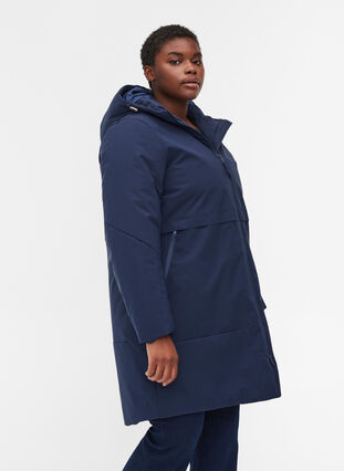 Winter jacket with a drawstring waist, Navy Blazer, Model image number 2