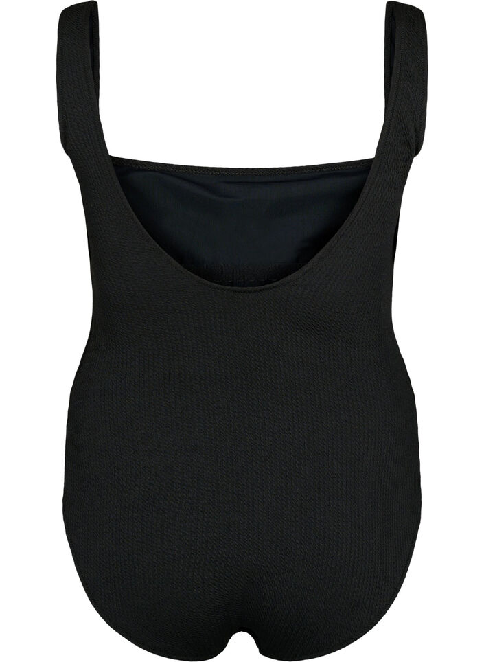 Swimsuit with crepe structure, Black, Packshot image number 1