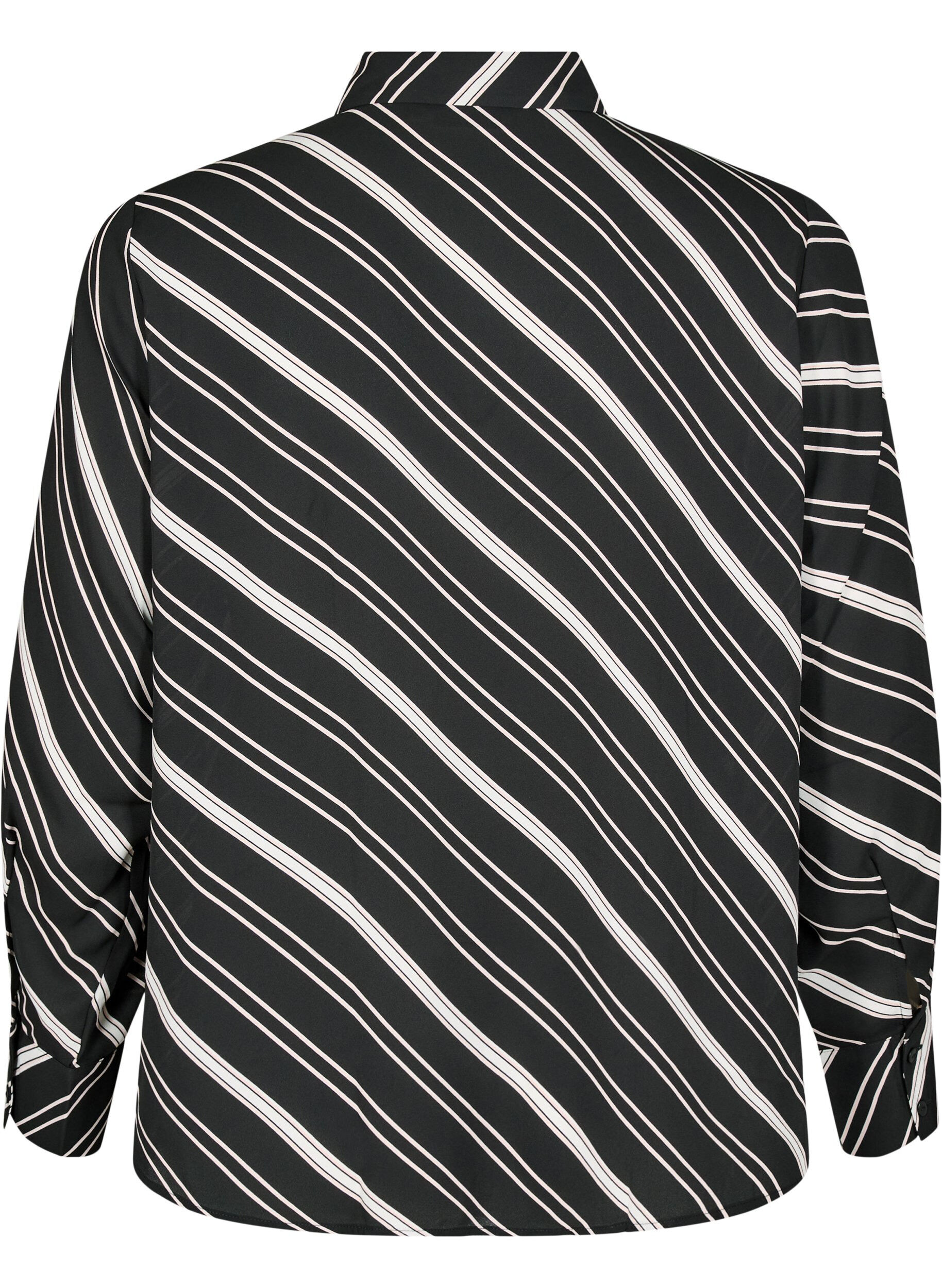 Zizzifashion Patterned shirt with long sleeves, Black Stripe, Packshot image number 1