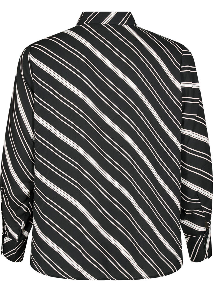 Striped shirt with long sleeves, Black Stripe, Packshot image number 1