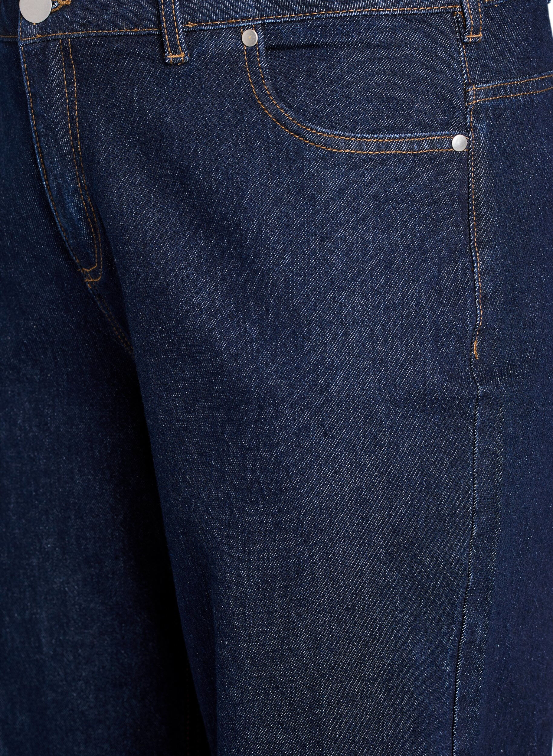 Zizzifashion Straight fit jeans with wide legs and turn-ups, Blue, Packshot image number 2