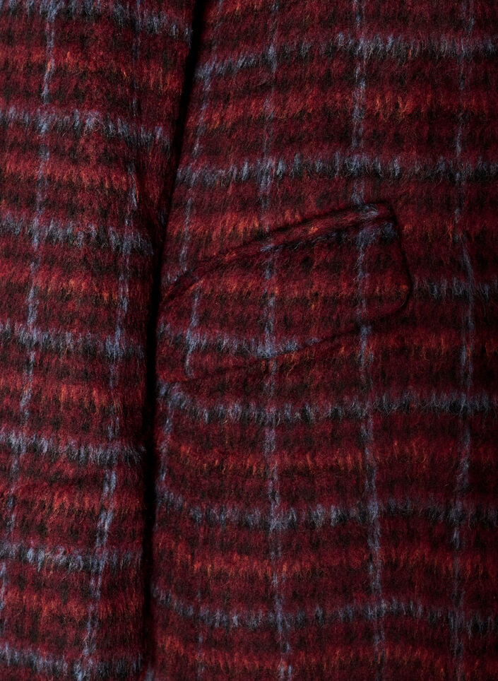 Checked coat with pockets, Red, Packshot image number 3