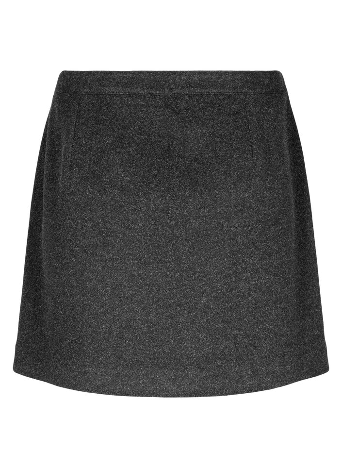 Short skirt with a-cut, Dark Grey Melange, Packshot image number 1