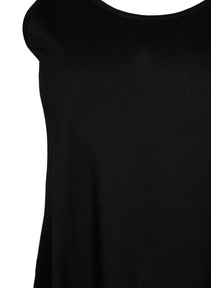 Sleeveless cotton dress with a-shape, Black, Packshot image number 2