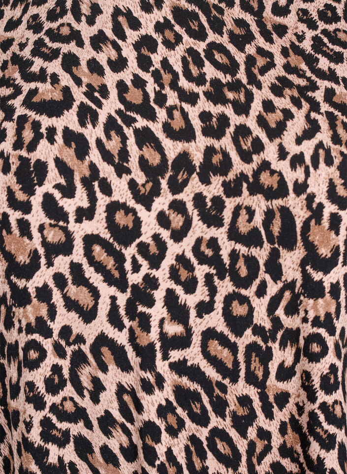 Long-sleeved blouse with leopard print, Brown, Packshot image number 2