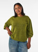 Knit blouse with button detail, Green, Model image number 0