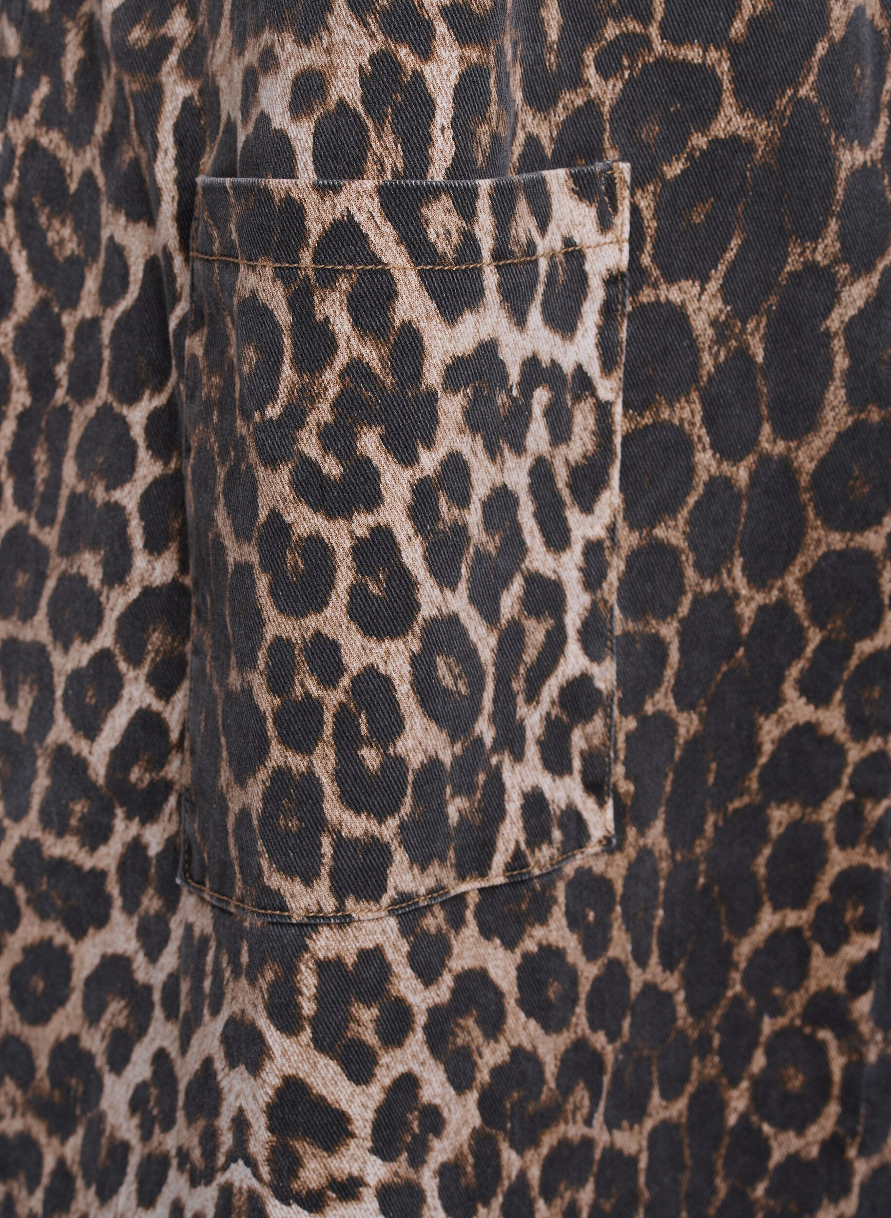 Zizzifashion Pinafore dress with pockets and leopard print, Brown, Packshot image number 3