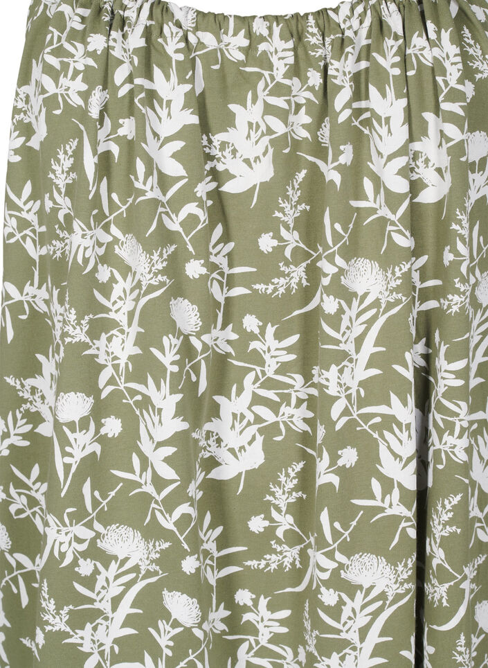 Knee-length strap dress in organic cotton, Green, Packshot image number 2