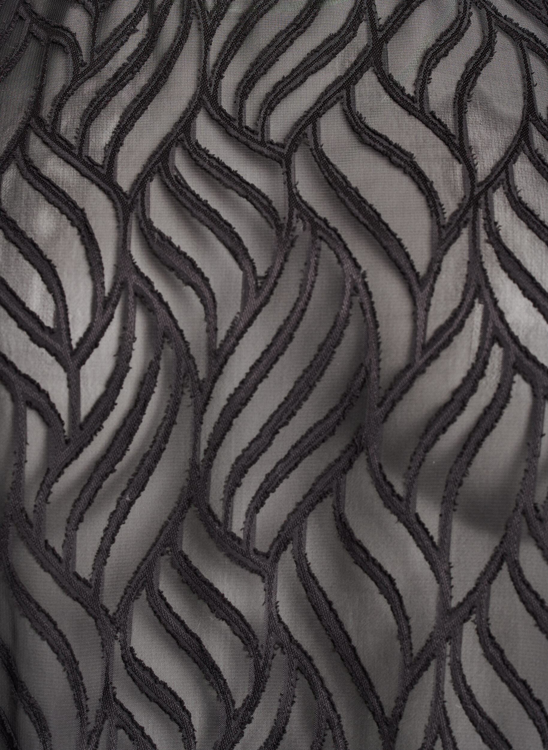 Zizzifashion Chiffon blouse with a textured pattern, Black, Packshot image number 2