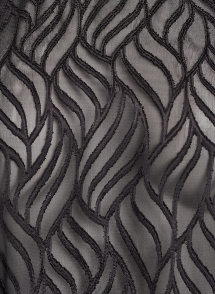 Chiffon blouse with a textured pattern, Black, Packshot image number 2