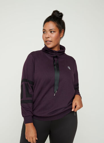 Sweatshirt with a high neck, Blackberry Wine, Model image number 0