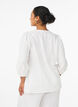 Shirt blouse in linen and viscose with 3/4-sleeves, White, Model image number 2