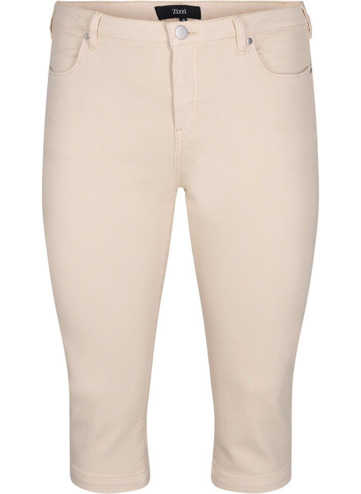 Close-fitting Emily capri trousers, Oatmeal, Packshot image number 0
