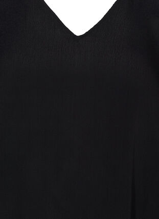 Viscose blouse with 2/4 sleeves and pleat, Black, Packshot image number 2