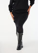 Short knit skirt with a wide waistband, Black, Model image number 3