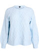 Cable knit cardigan with pearl buttons, Light Blue, Packshot image number 0