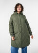Mid-length quilted jacket with a hood, Green, Model image number 3