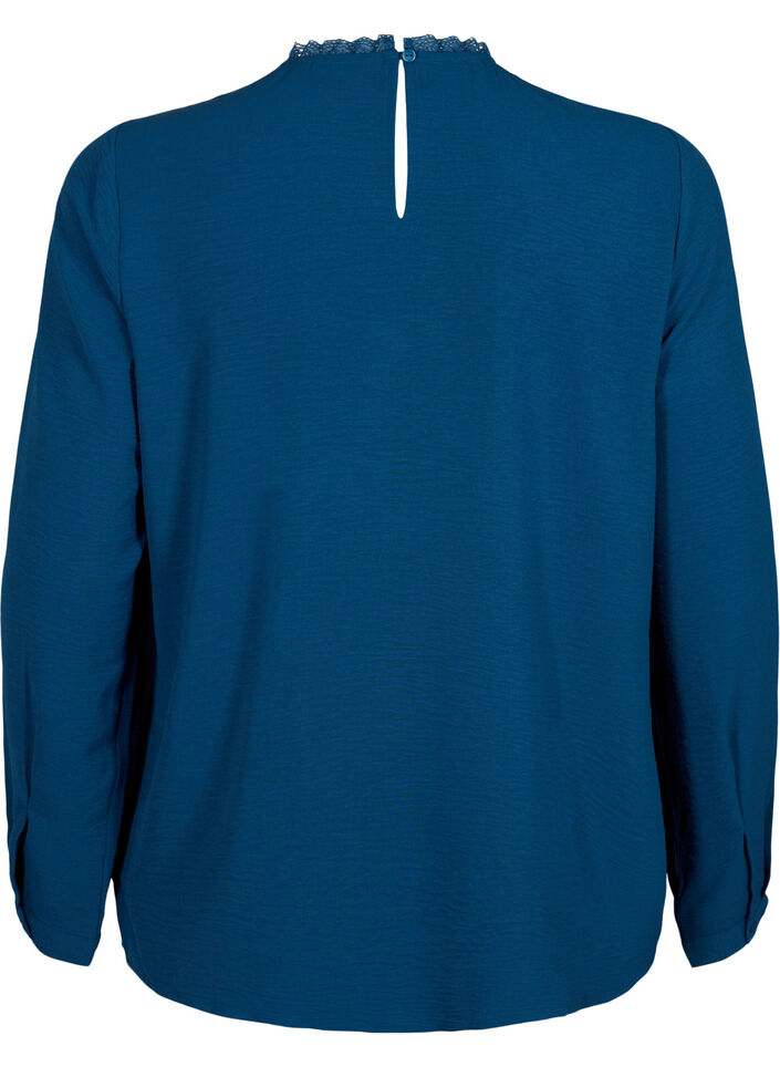 Long sleeved blouse with lace detail, Titan, Packshot image number 1