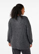 Melange sweater with round neck, Dark Grey Black Mel., Model image number 1