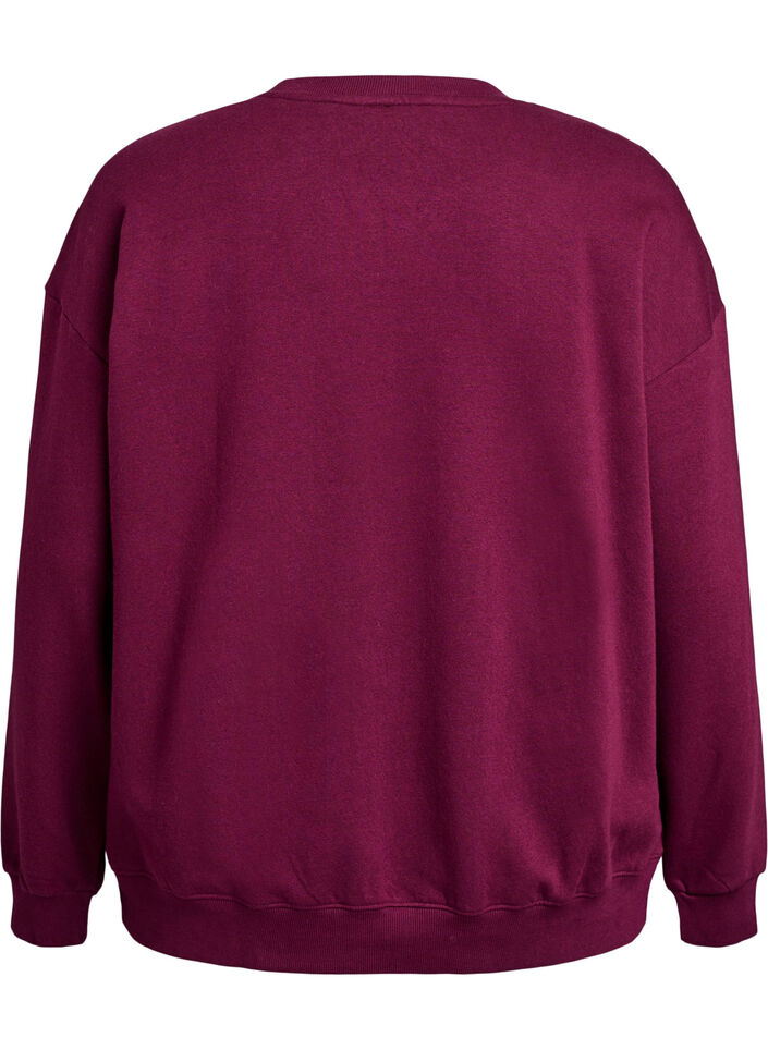 Sweatshirt with motif, Dark Bordeaux, Packshot image number 1