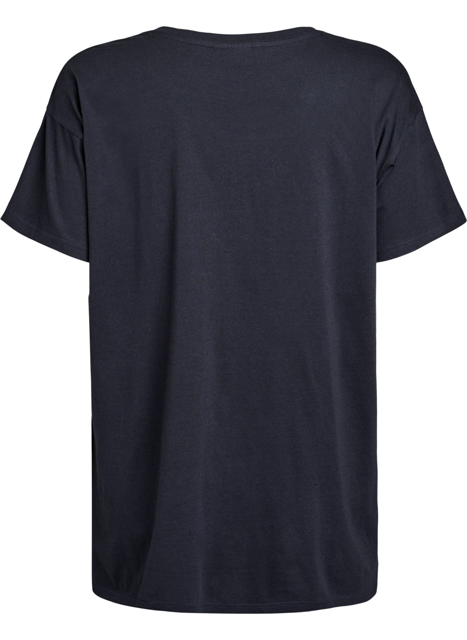 Zizzifashion Long night T-shirt in organic cotton with print, Dark Grey, Packshot image number 1