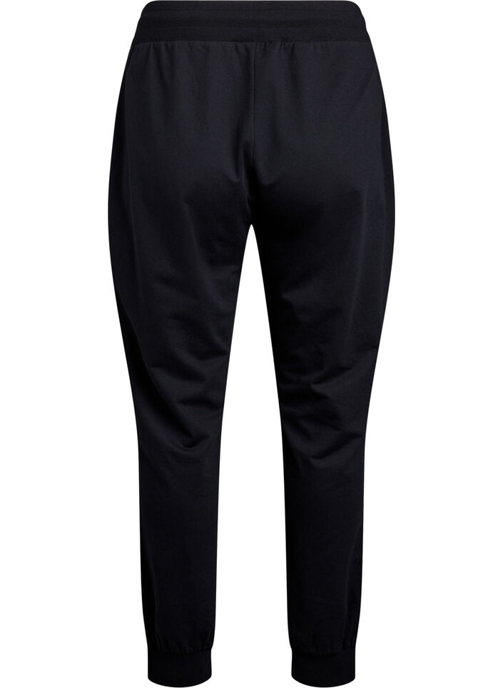 Loose workout trousers with pockets, Black, Packshot image number 1