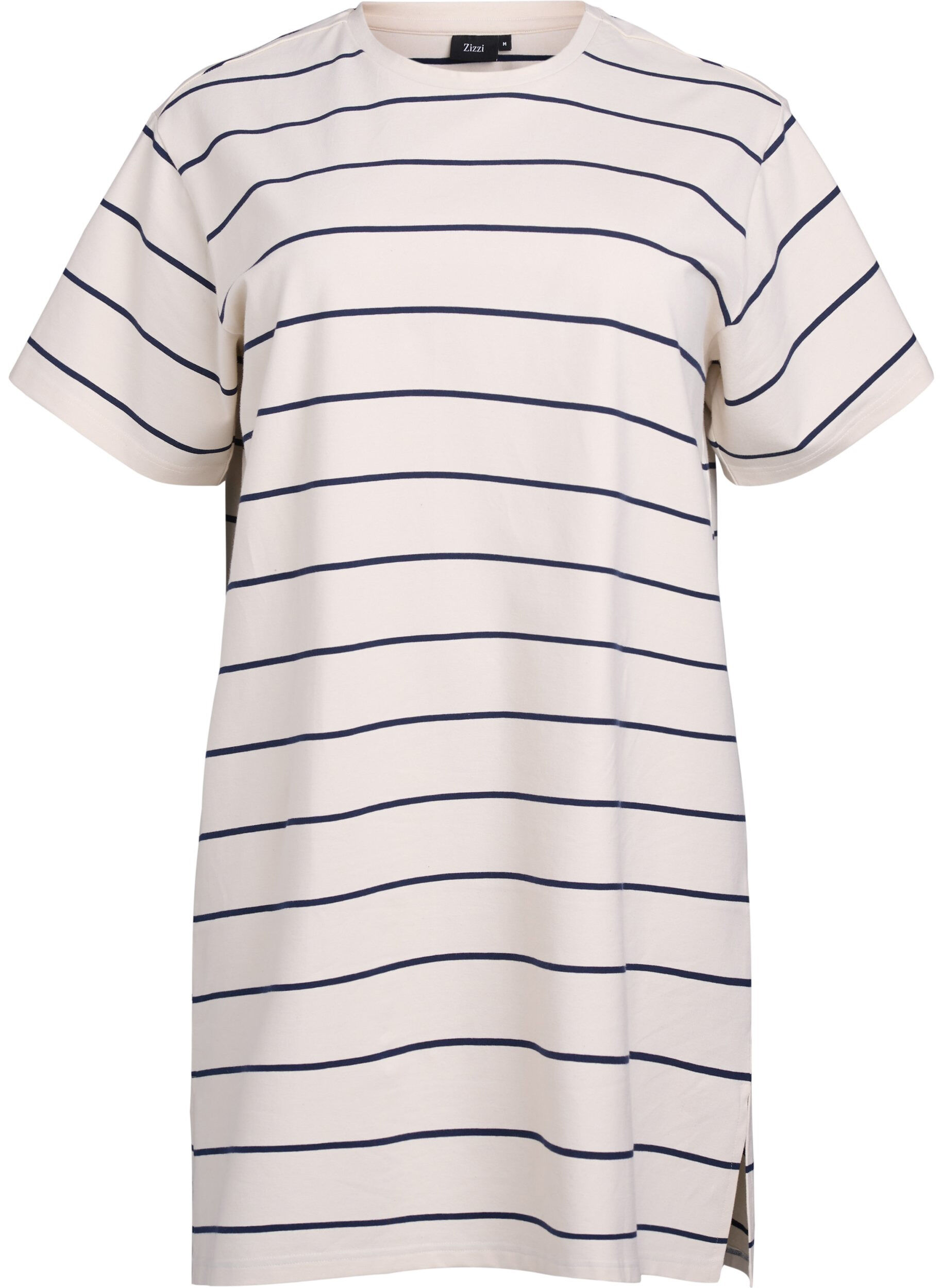 Short jersey dress with stripes