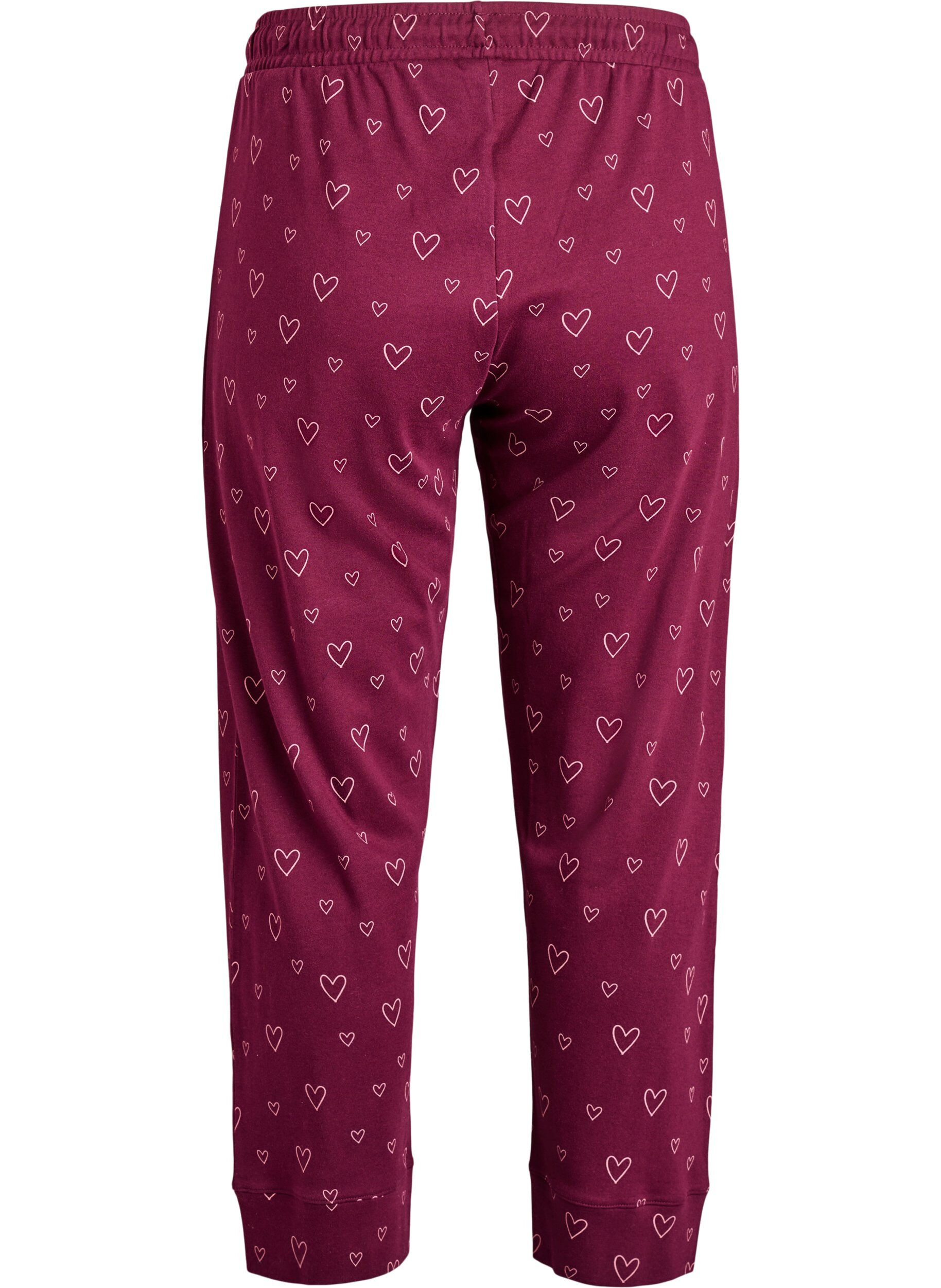 Zizzifashion Cotton pyjama trousers with high waist, Dark Bordeaux, Packshot image number 1