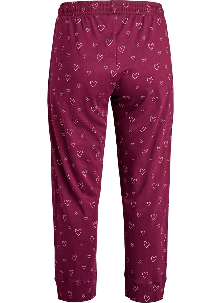 Cotton pyjama trousers with high waist, Dark Bordeaux, Packshot image number 1