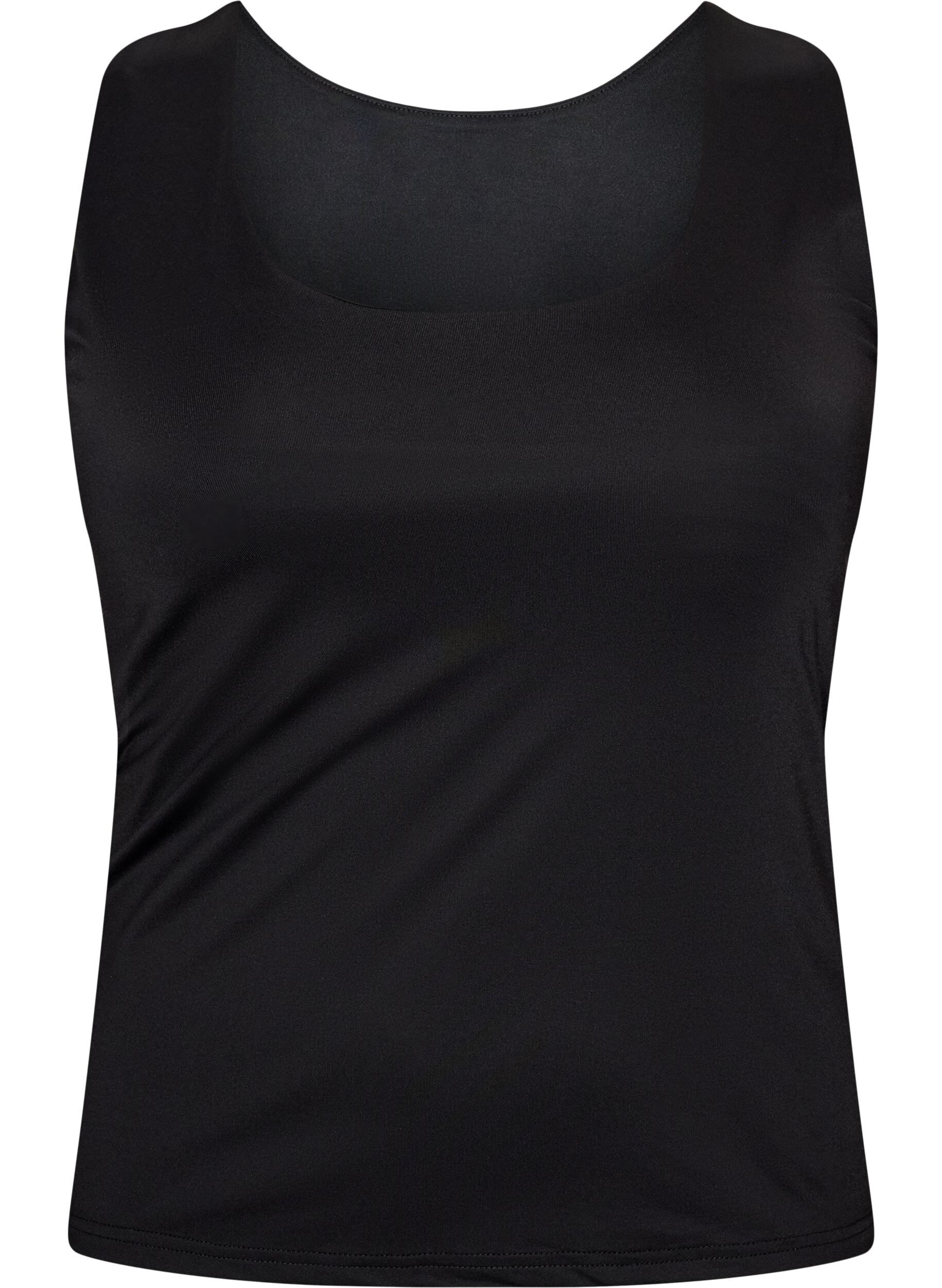 ZizzifashionFitted basic top with reversible feature, Black, Packshot image number 0