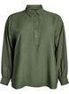 Shirt blouse with button detail at the back, Green, Packshot image number 0