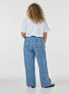 Wide fit jeans with seam details, Light Blue, Model image number 1