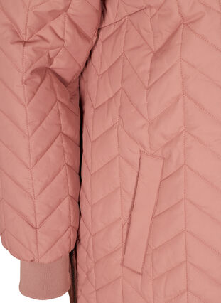 Long quilted jacket with button fastening, Burlwood, Packshot image number 3