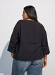 Blouse with balloon effect and chiffon details, Black, Model image number 2