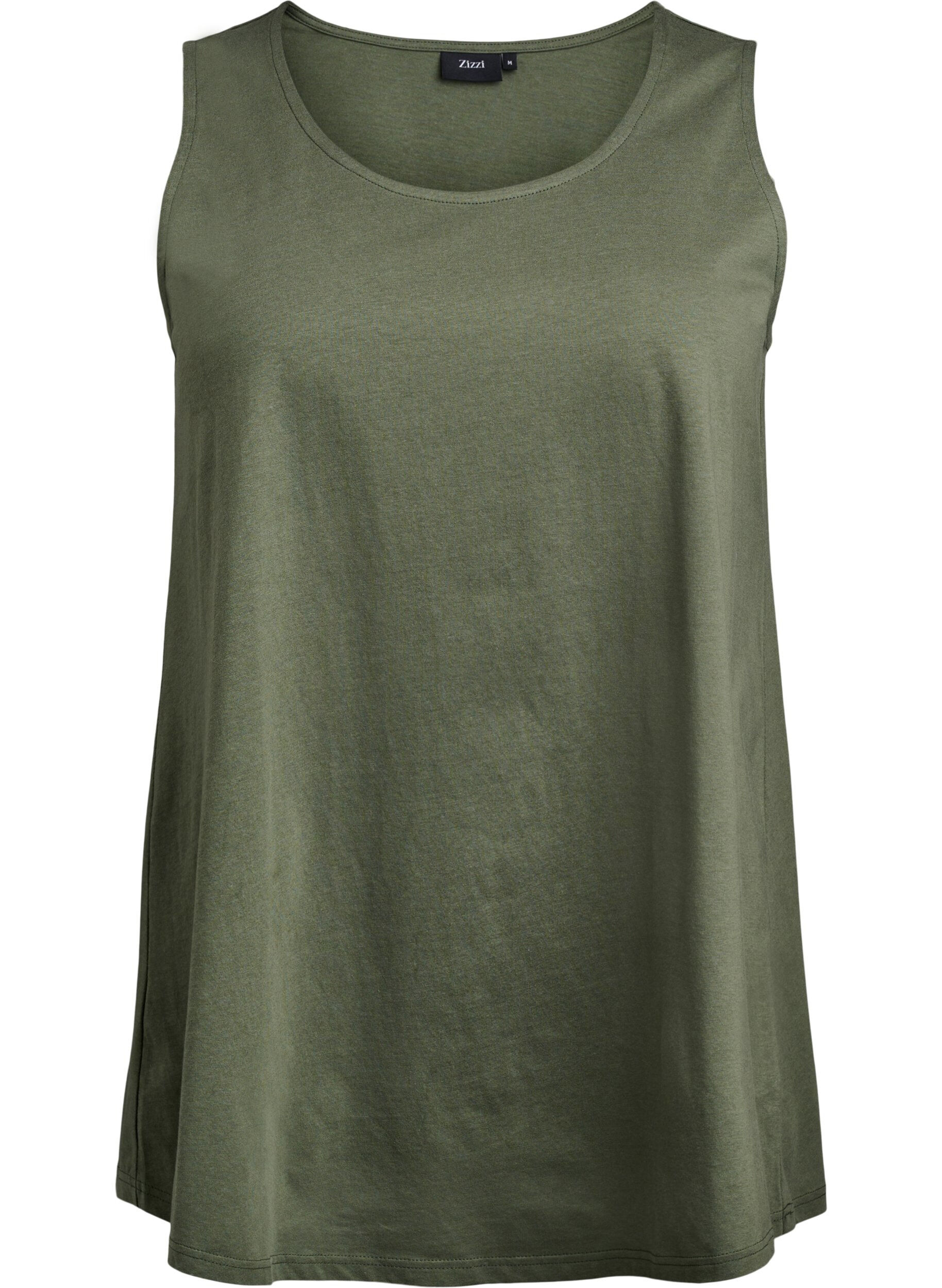 Zizzifashion Cotton top with a-shape, Green, Packshot image number 0