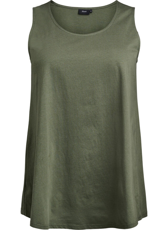 Cotton top with a-shape, Green, Packshot image number 0