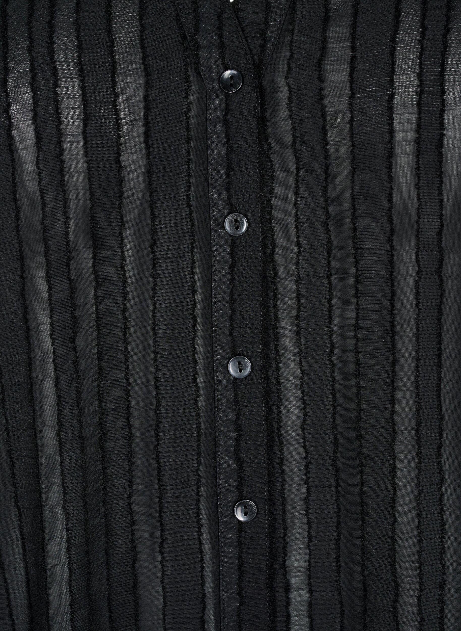 Zizzifashion Striped shirt blouse with sheer stripes, Black, Packshot image number 2