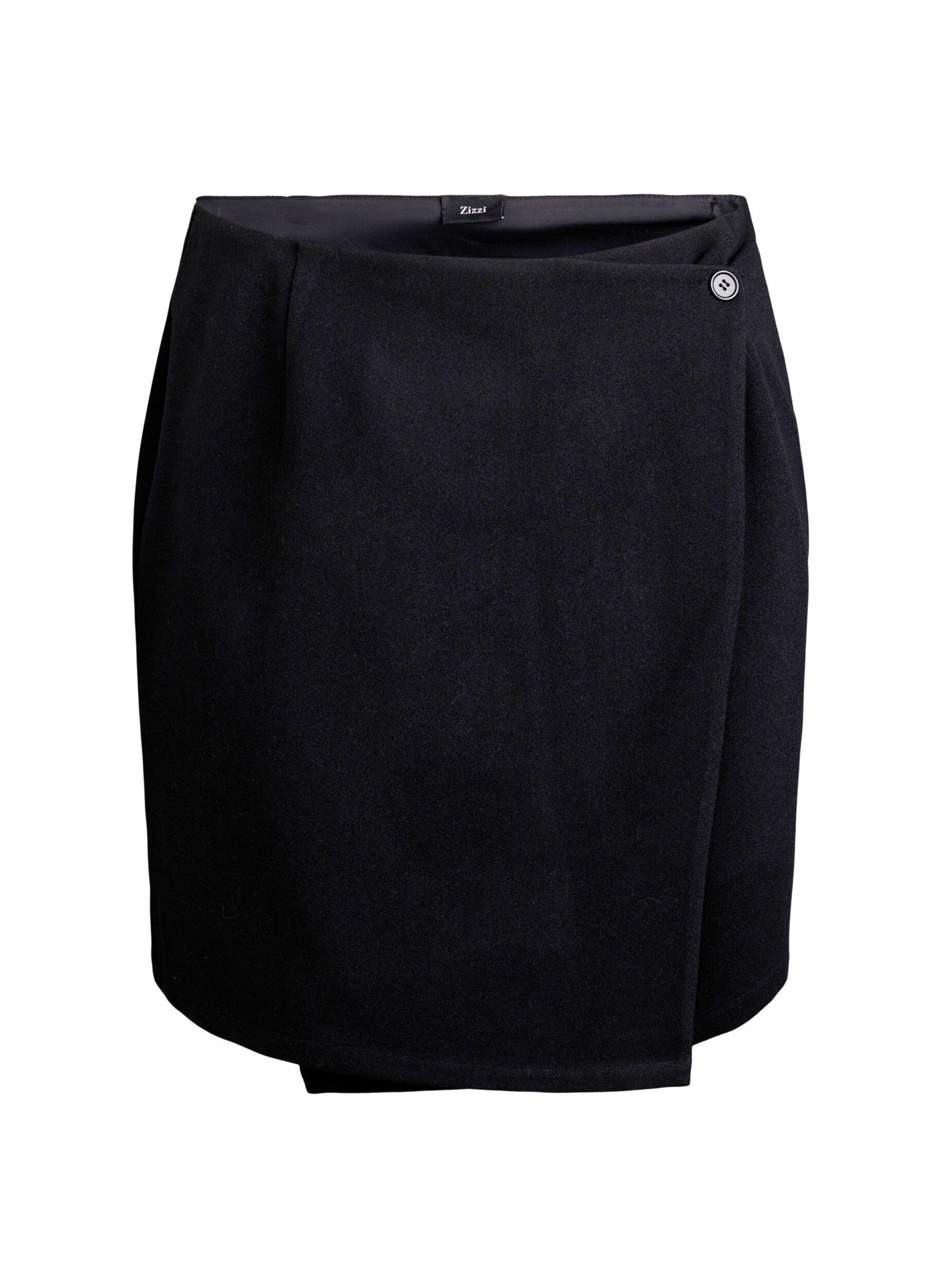 Wrap mini skirt with button detailing