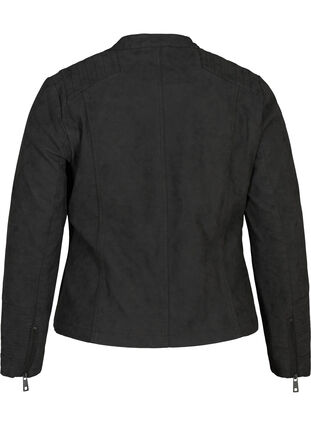 Faux leather jacket, Dark Grey as sample, Packshot image number 1