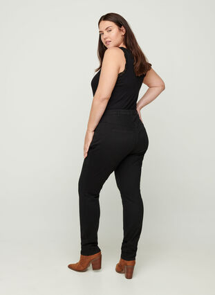 High waisted, extra slim fit Nille jeans, Black, Model image number 0