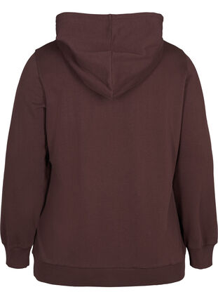 Hooded cotton sweatshirt, Fudge, Packshot image number 1