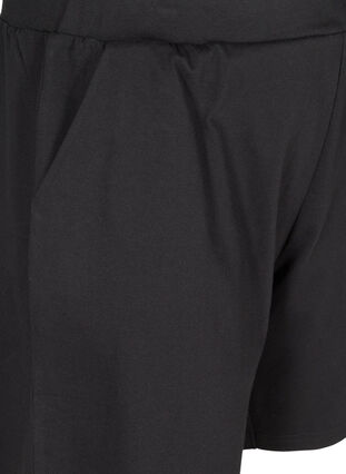 Loose cotton shorts with pockets, Black, Packshot image number 2