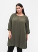 Viscose tunic with 3/4 sleeves, Green, Model image number 0