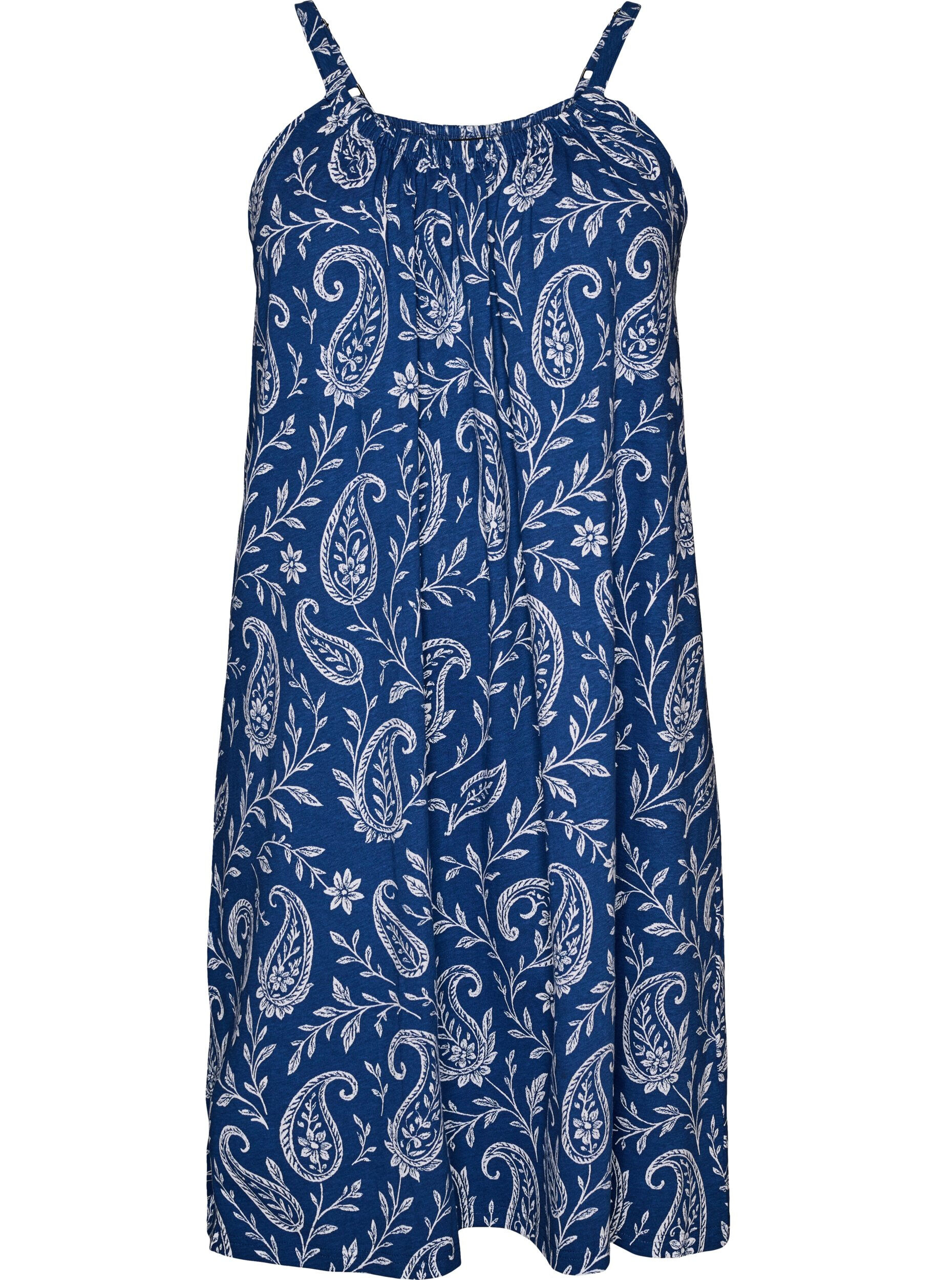 Knee-length strap dress in organic cotton
