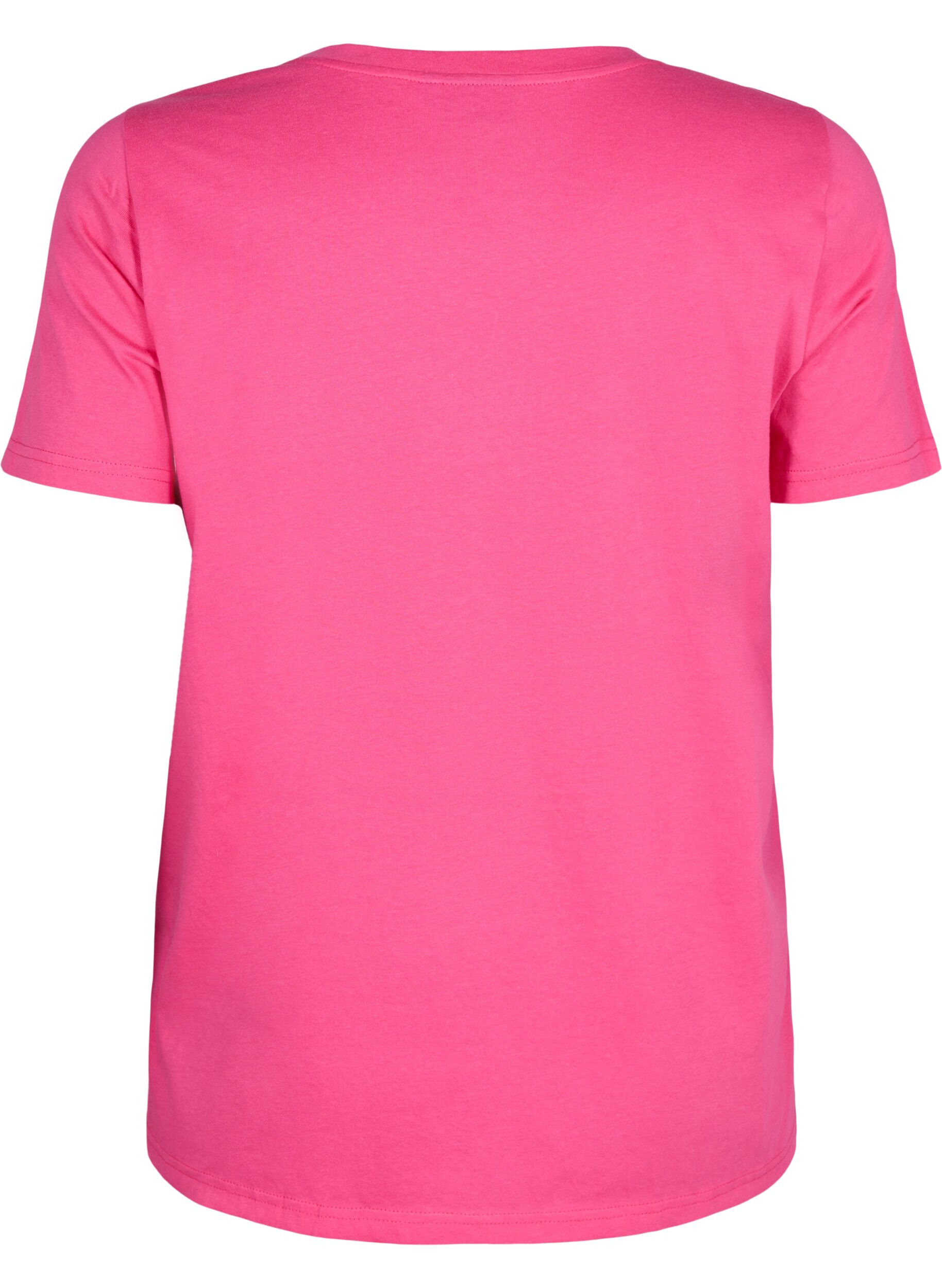 Zizzifashion Cotton T-shirt with gold-colored text, R.Sorbet w.Gold Love, Packshot image number 1